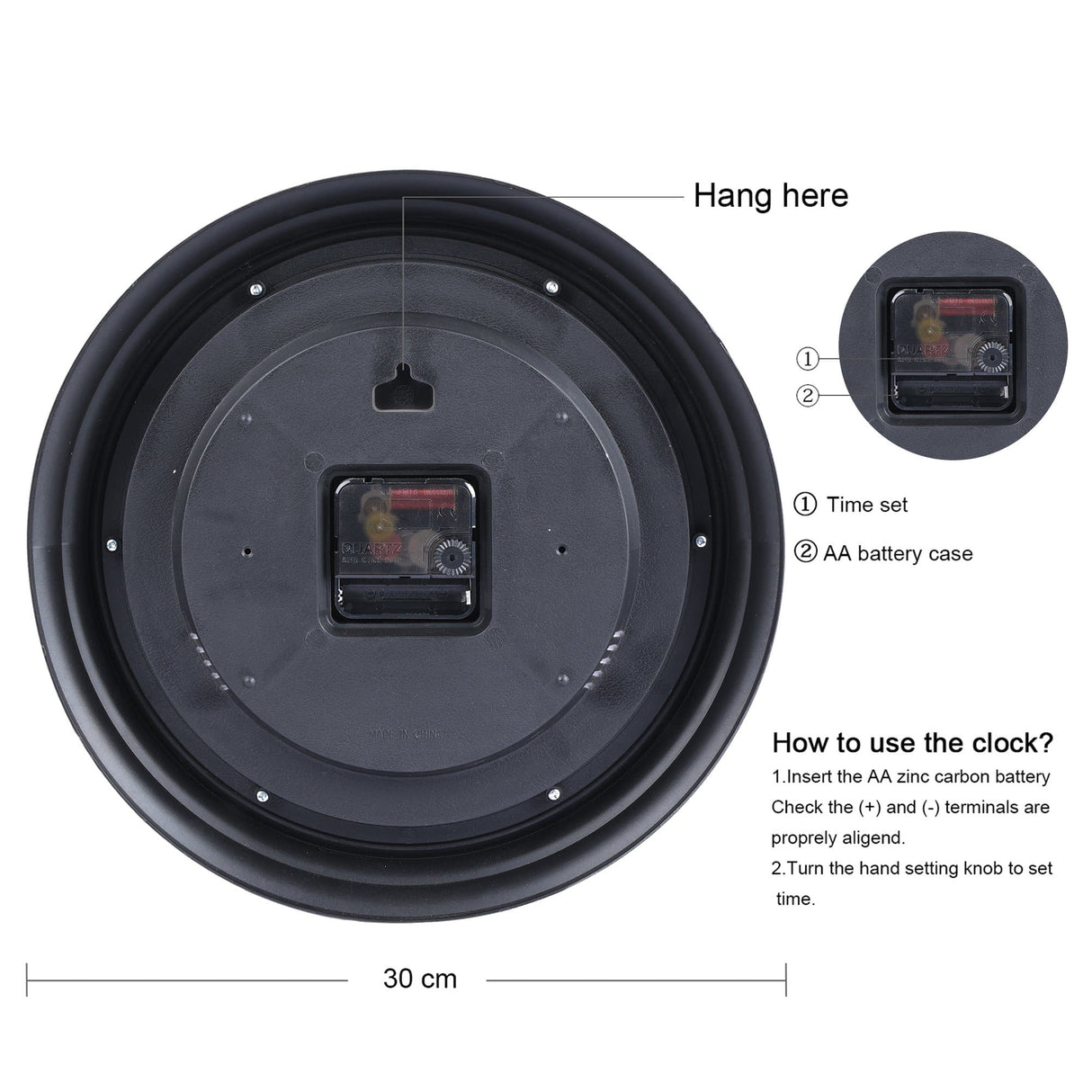 Retro Non-Ticking Wall Clock