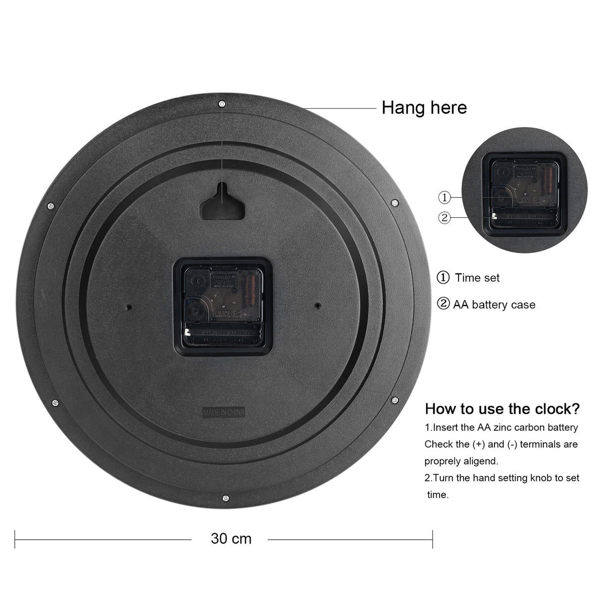 Modern Arabic Numerals Wall Clock