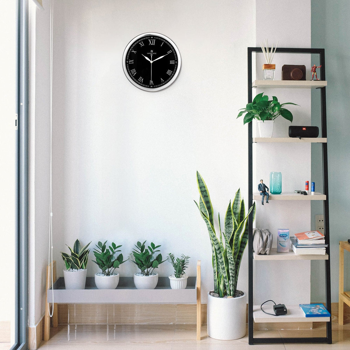 Modern Roman Numerals Wall Clock