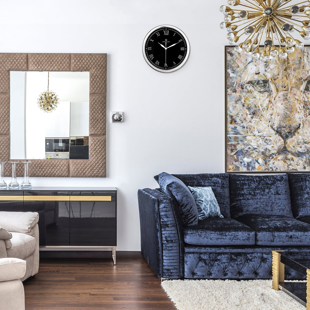 Modern Roman Numerals Wall Clock