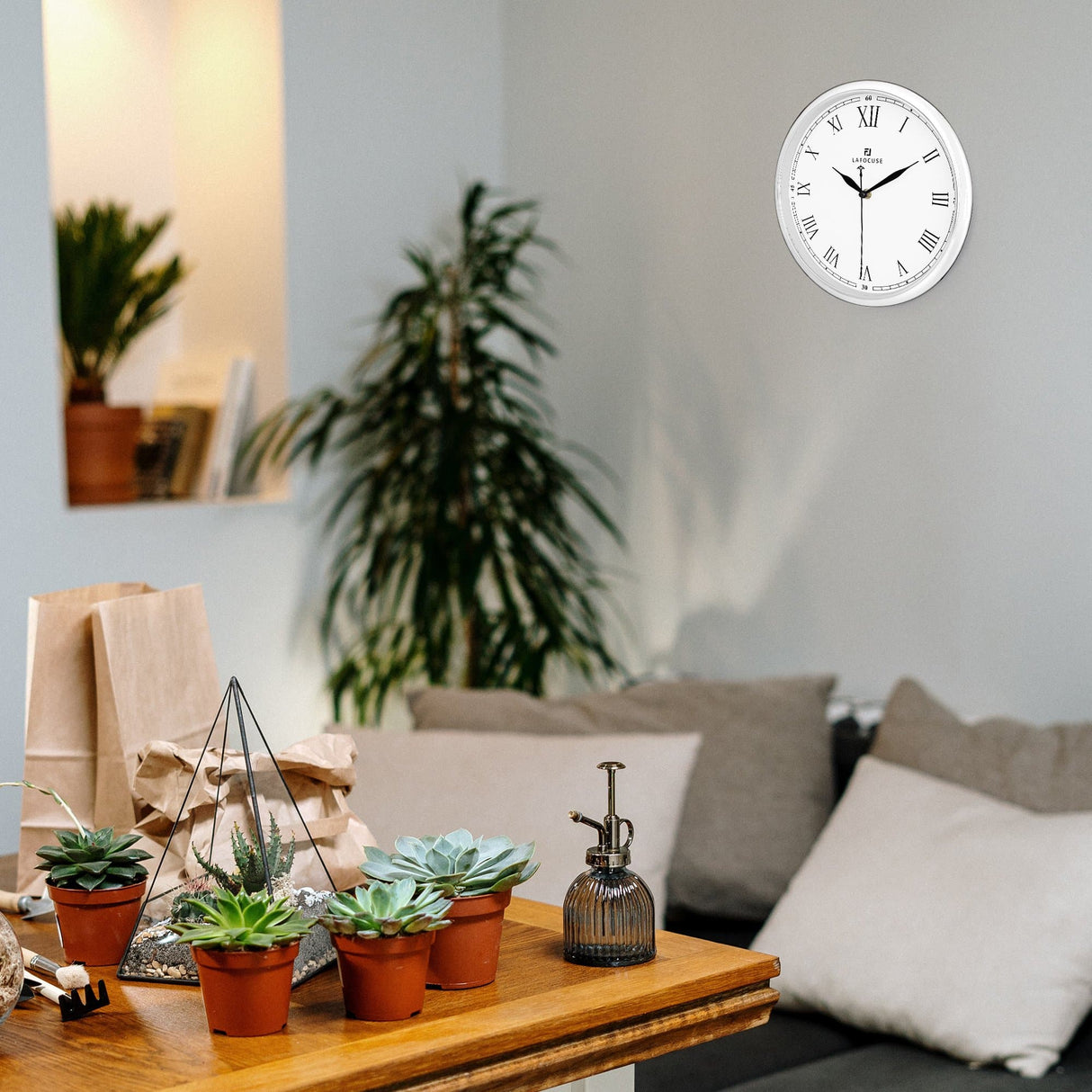 Modern Roman Numerals Wall Clock