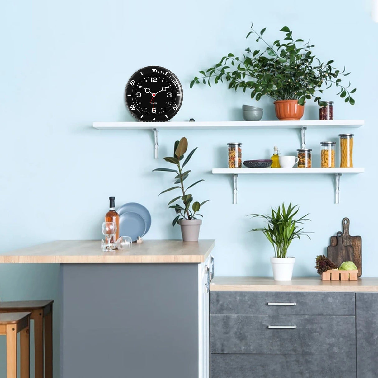 Modern Round Silent Alarm Clock