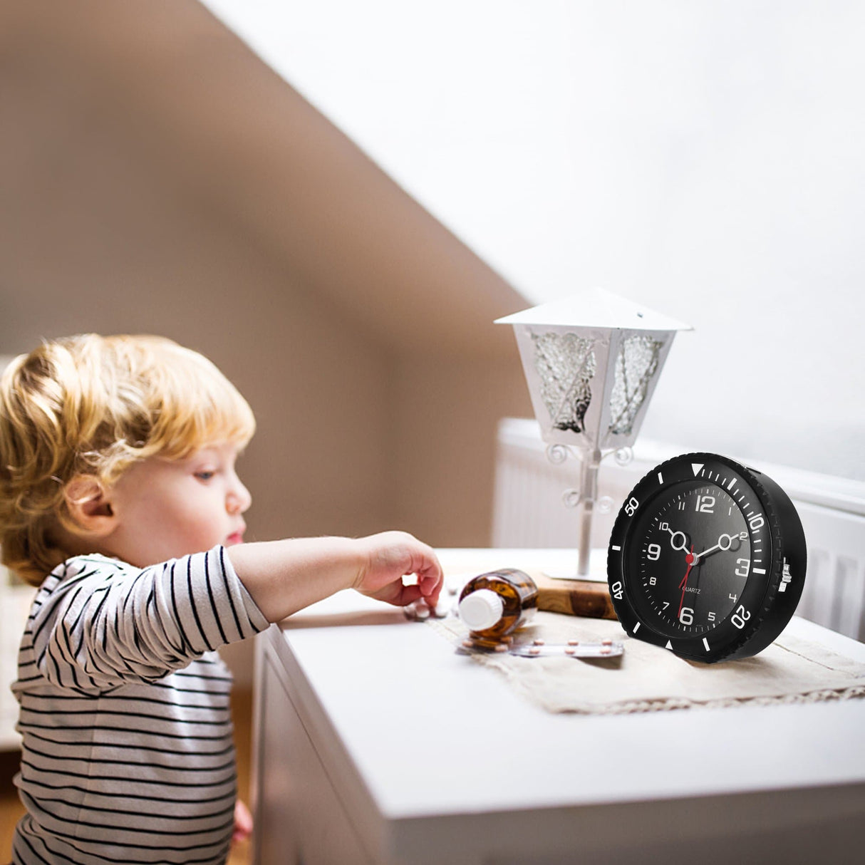 Modern Round Silent Alarm Clock