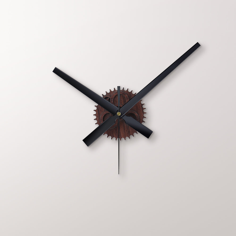 Vintage Wood Grain Gears Clock