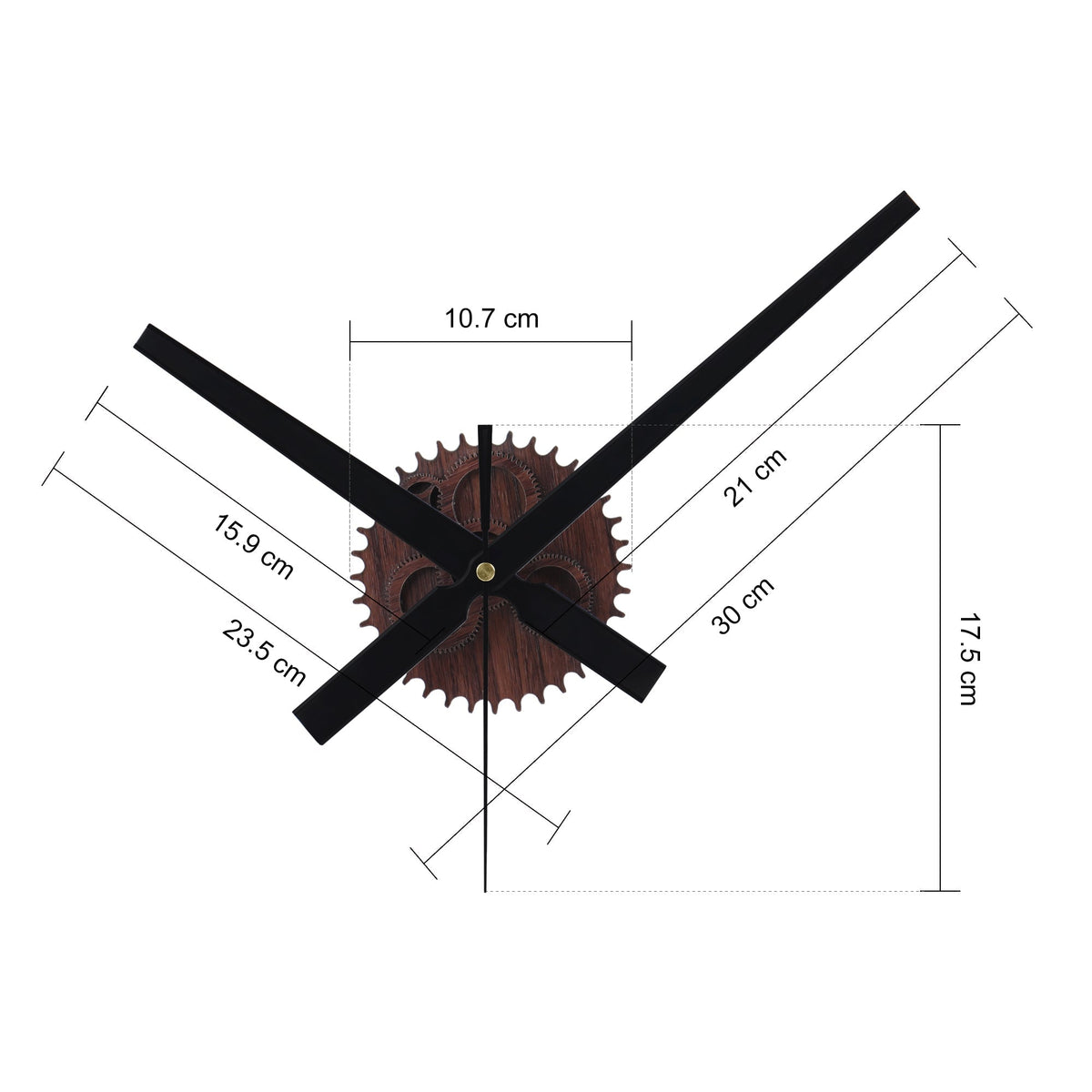 Vintage Wood Grain Gears Clock
