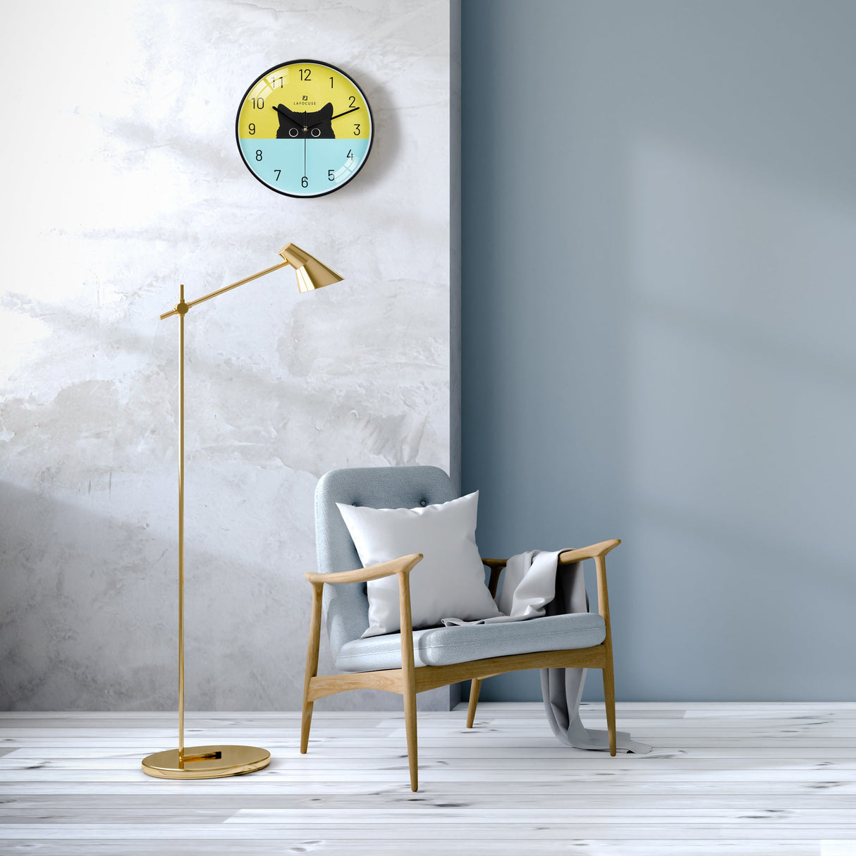 Kids Black Cat Wall Clock