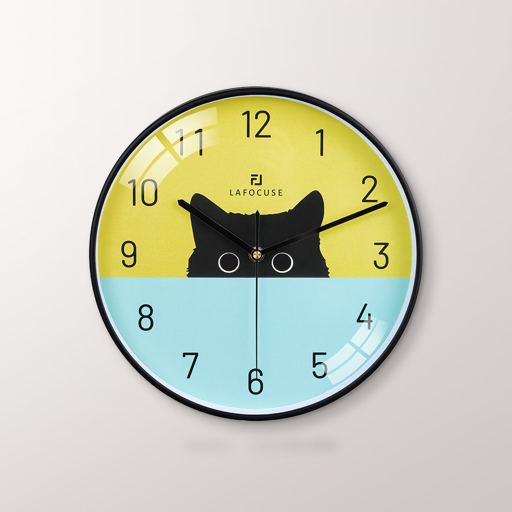 Kids Black Cat Wall Clock