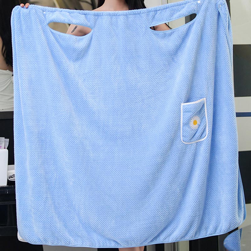 Bath Wrap Bath Cover Up with Pocket