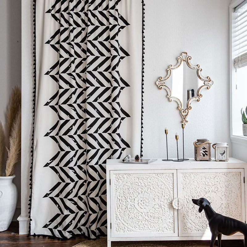 Arrow Print Light Filtering Curtain