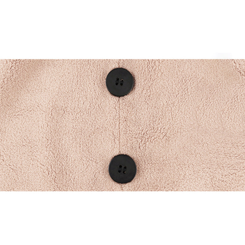 Bee Pattern Button Hair Drying Towel