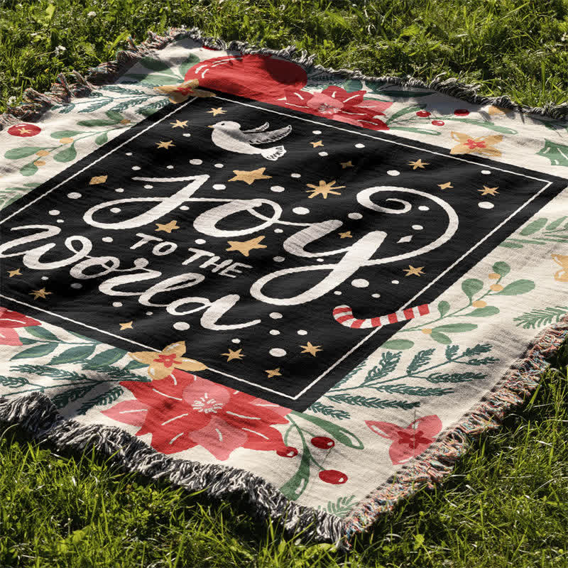"Joy To The World" Tassel Blanket