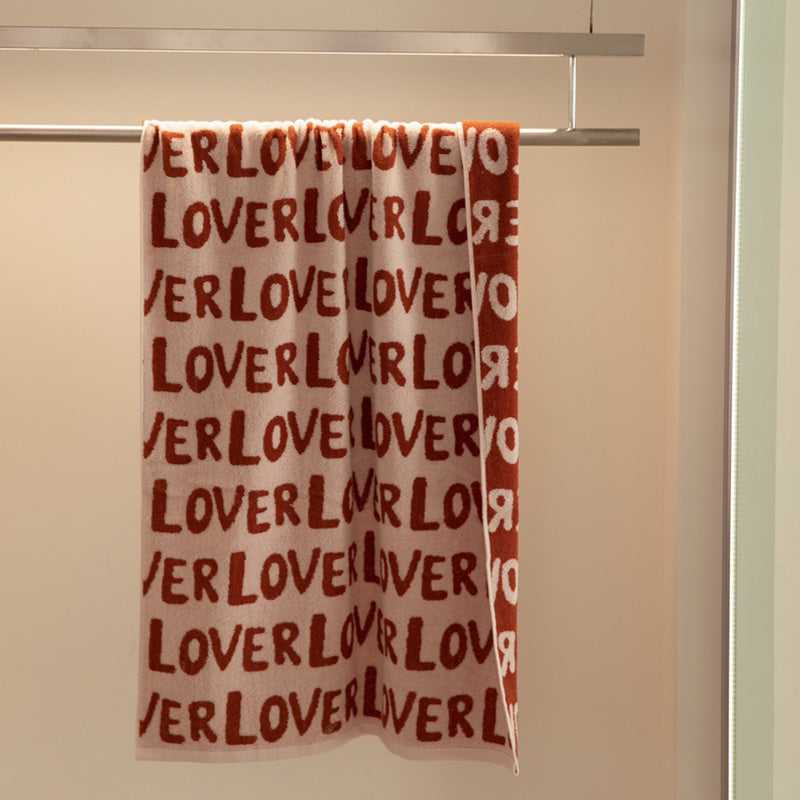 "LOVE" Print Breathable Cotton Towel
