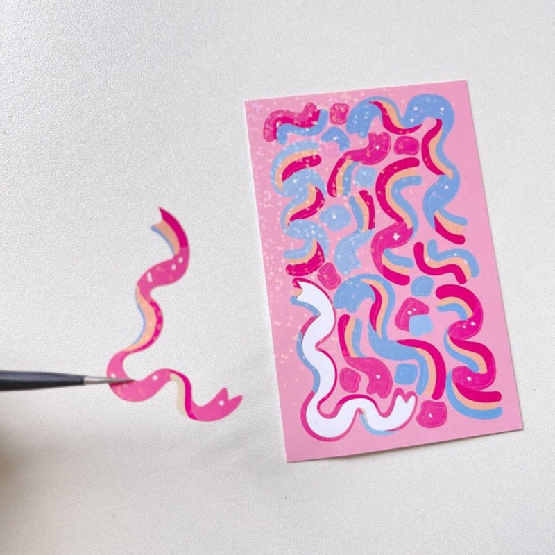 Preppy Colorful Ribbon Wall Stickers