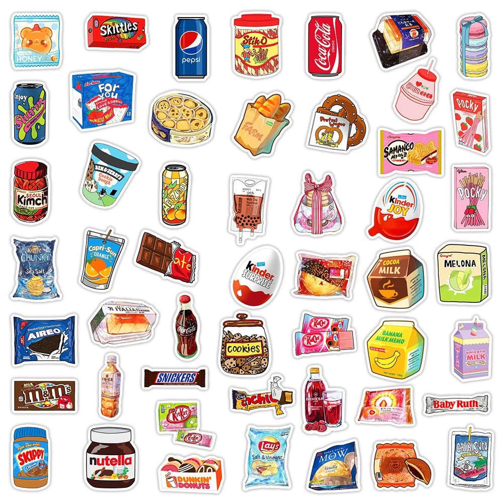 Aesthetic Food Scrapbooking Stickers