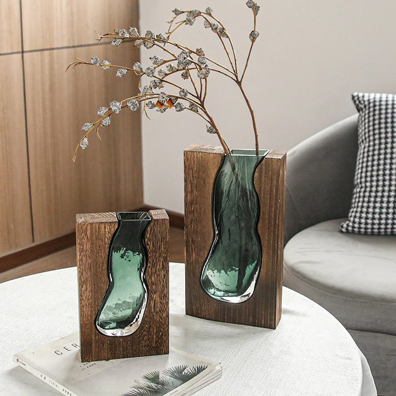 Allister Wood and Glass Vases
