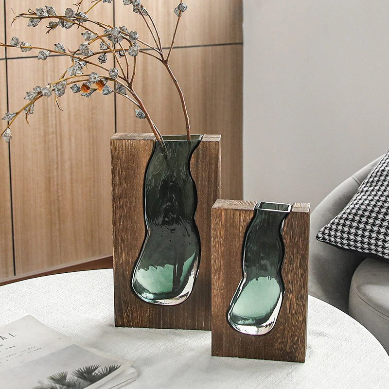 Allister Wood and Glass Vases