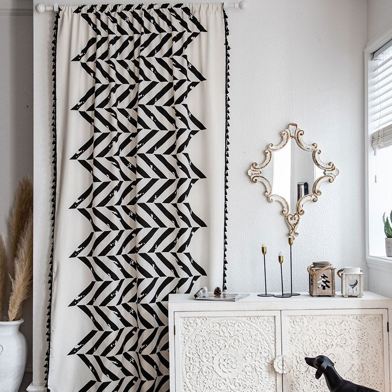 Arrow Print Light Filtering Curtain