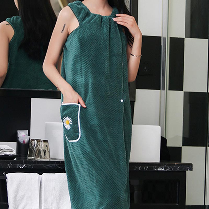 Bath Wrap Bath Cover Up with Pocket