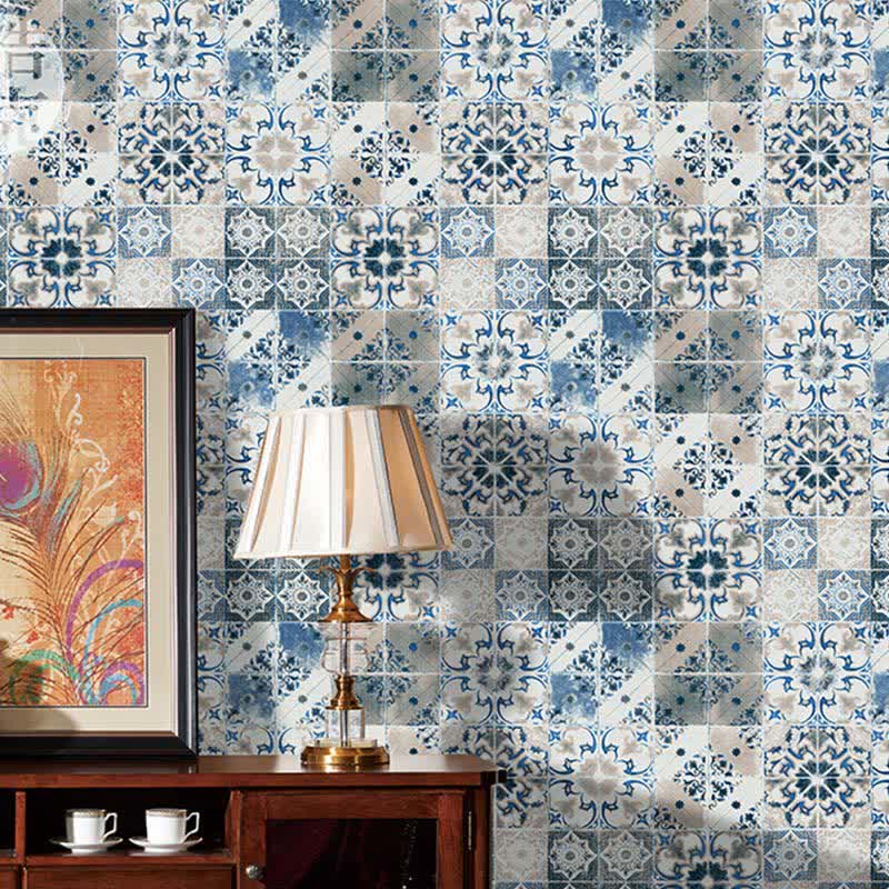Blue Pattern Peel & Stick Wallpaper (1 roll)