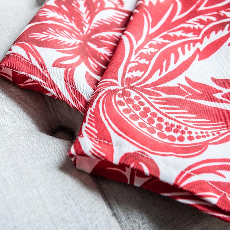 Baroque Style Red Flower Light Filtering Curtain