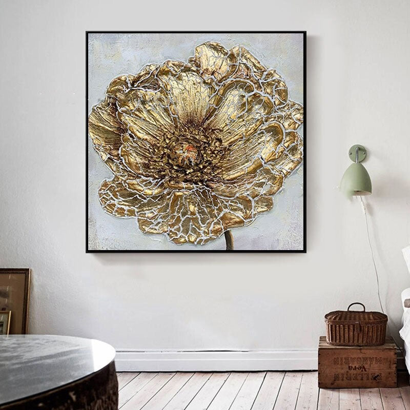 Beauty in Gold Hand Painted Canvas