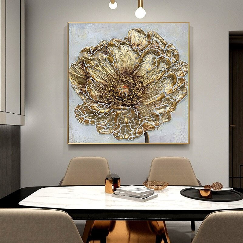 Beauty in Gold Hand Painted Canvas