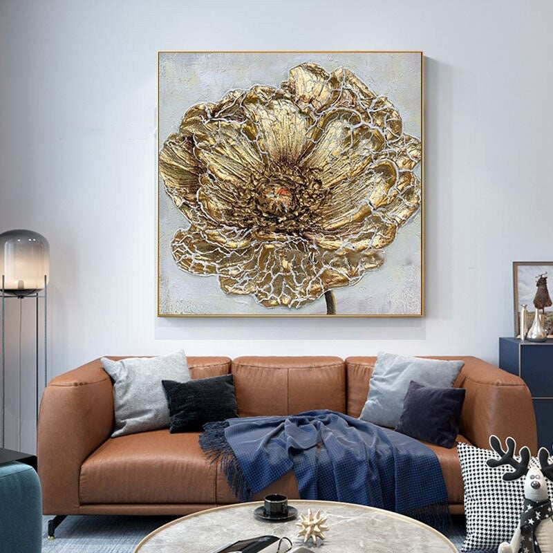 Beauty in Gold Hand Painted Canvas