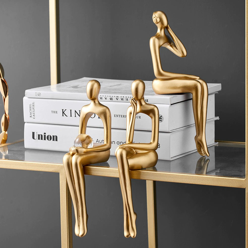 Bilboa Gold Shelf Statues