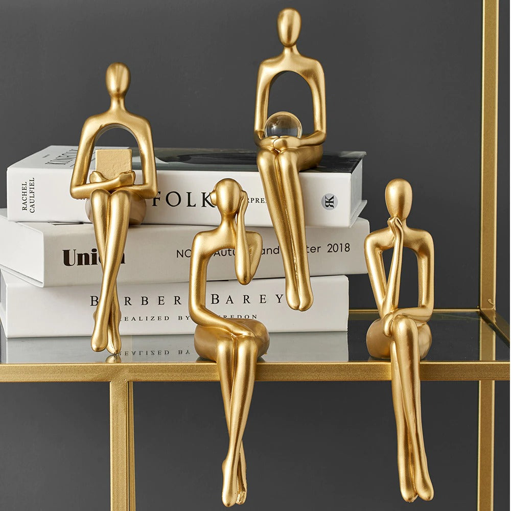 Bilboa Gold Shelf Statues