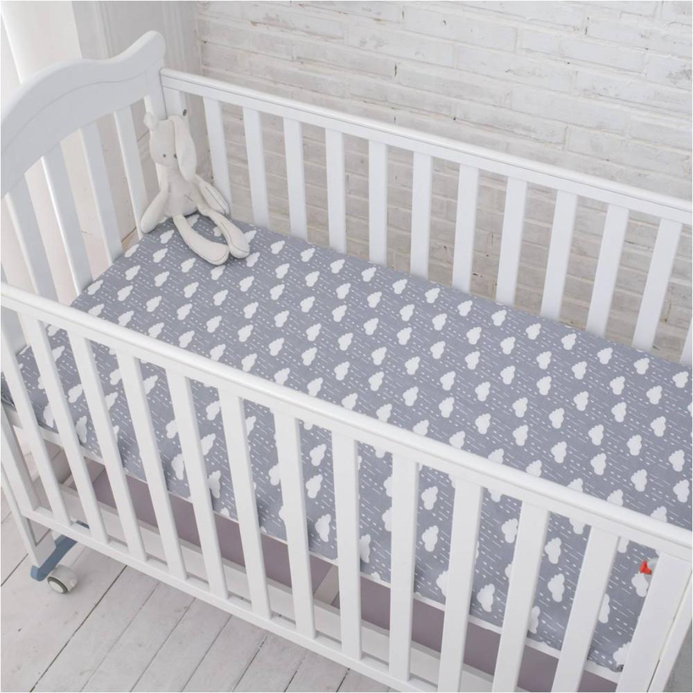 Star / Cloud / Pattern Crib Nursery Room Soft Fitted Sheet for Newborn & Baby Kids Decor