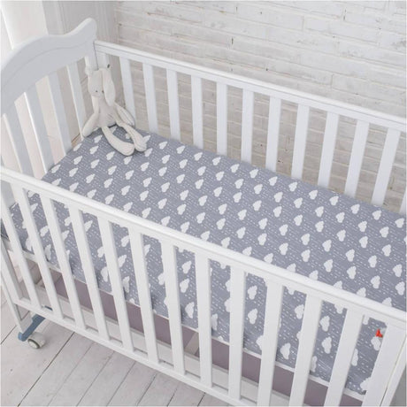 Star / Cloud / Pattern Crib Nursery Room Soft Fitted Sheet for Newborn & Baby Kids Decor