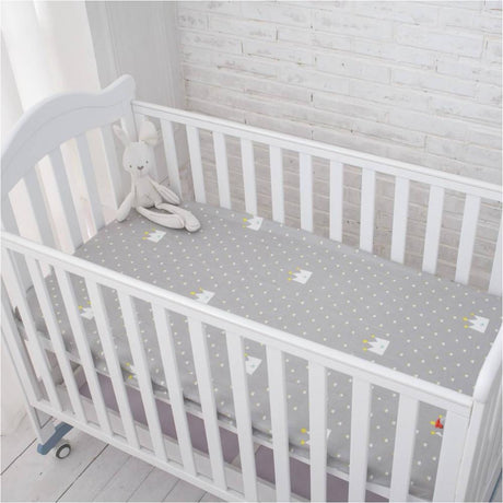 Star / Cloud / Pattern Crib Nursery Room Soft Fitted Sheet for Newborn & Baby Kids Decor
