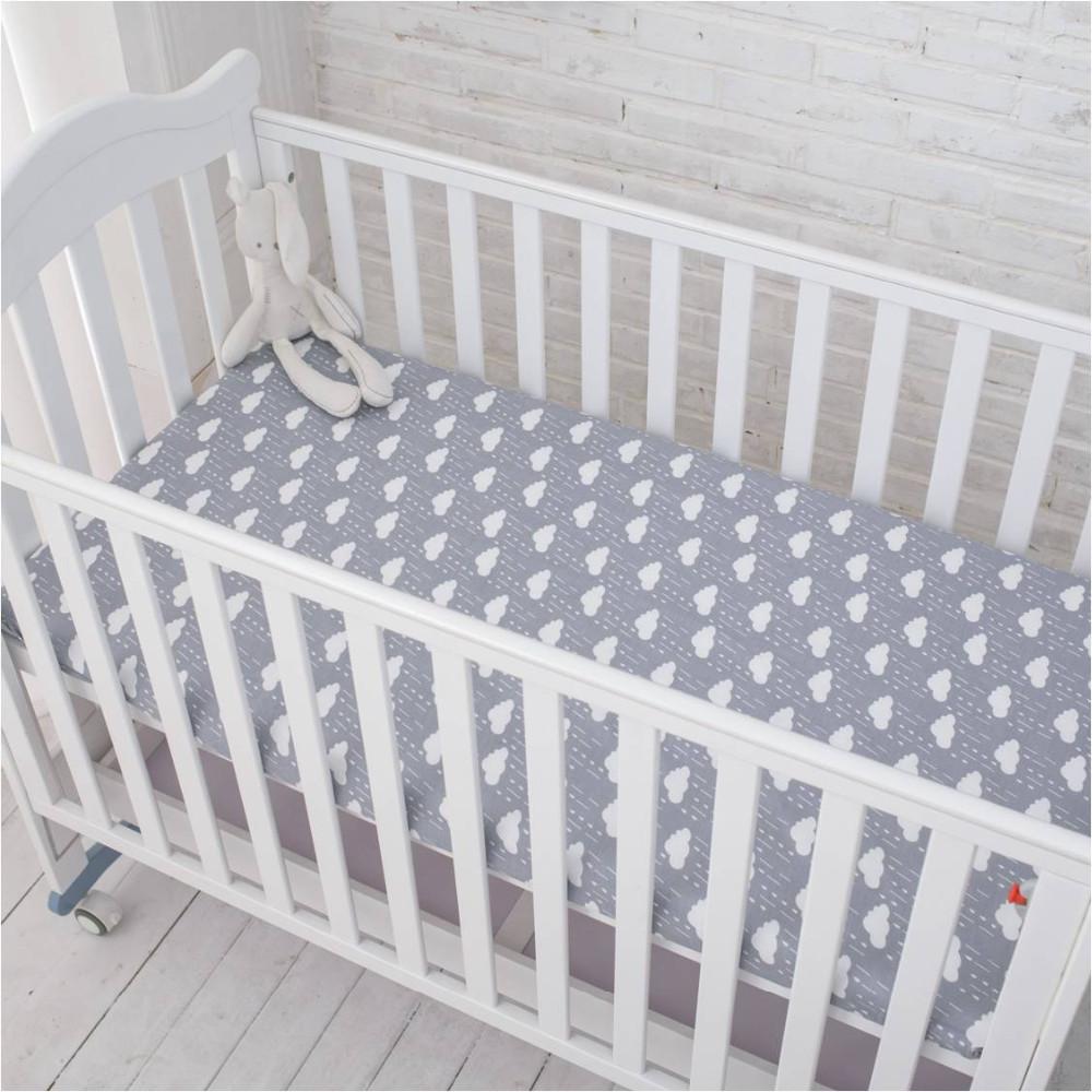 Star / Cloud / Pattern Crib Nursery Room Soft Fitted Sheet for Newborn & Baby Kids Decor