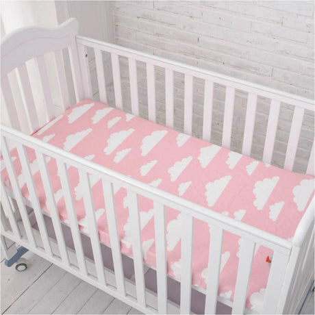 Star / Cloud / Pattern Crib Nursery Room Soft Fitted Sheet for Newborn & Baby Kids Decor
