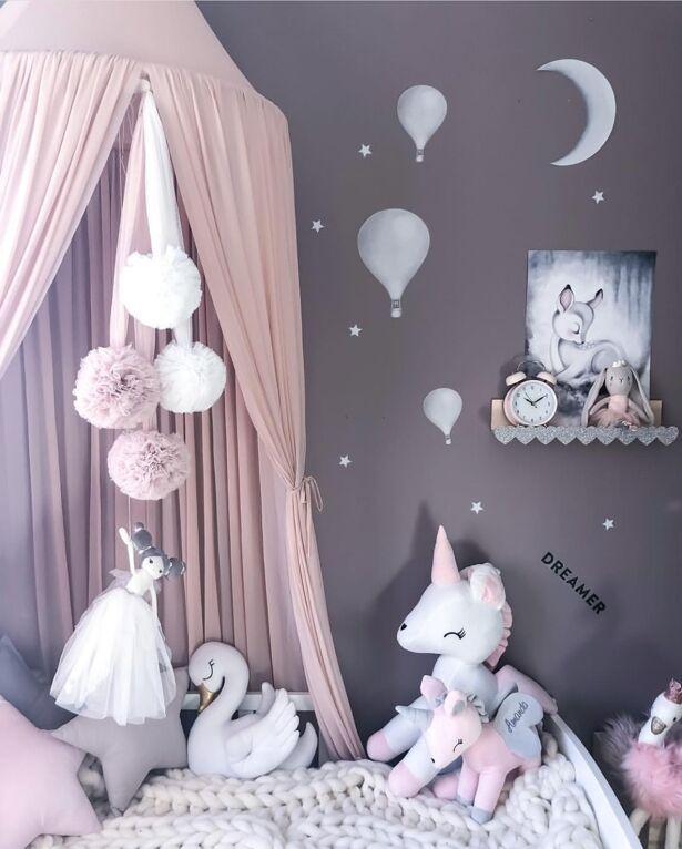 Princess Canopy Mosquito Net Curtain Girls Babies Toddlers Kids Room Decor