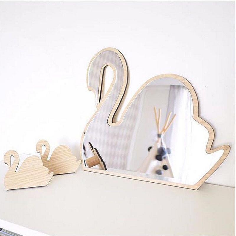 Swan Wall Mirror for Baby Newborn Girls' rooms