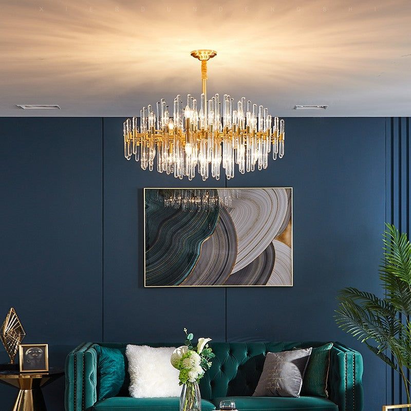 brass and crystal chandelier