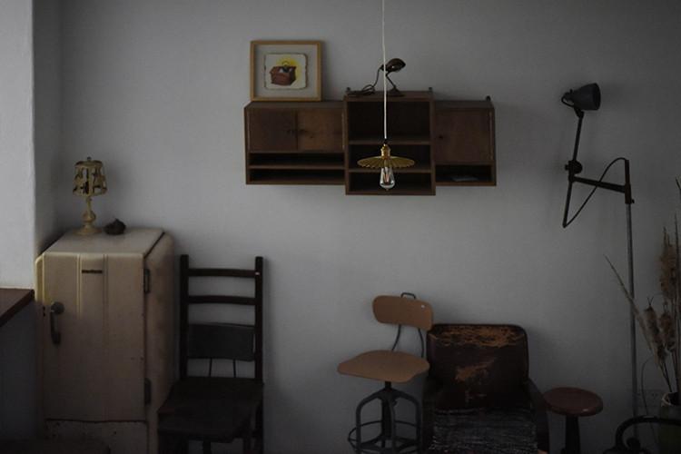 Brushed brass fluted pendant light