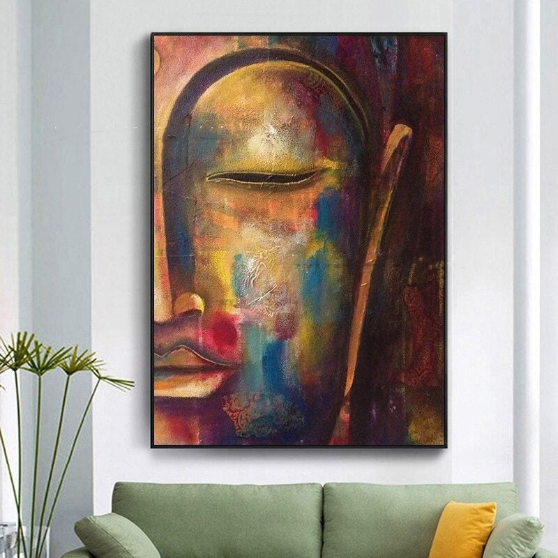 Buddha in the Abstract Hand Painted Canvas