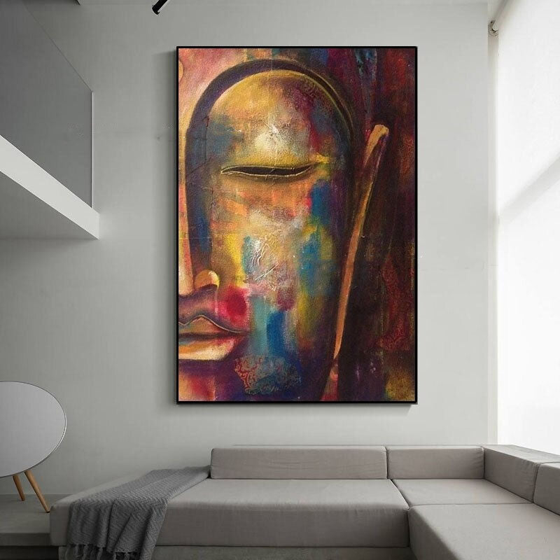 Buddha in the Abstract Hand Painted Canvas