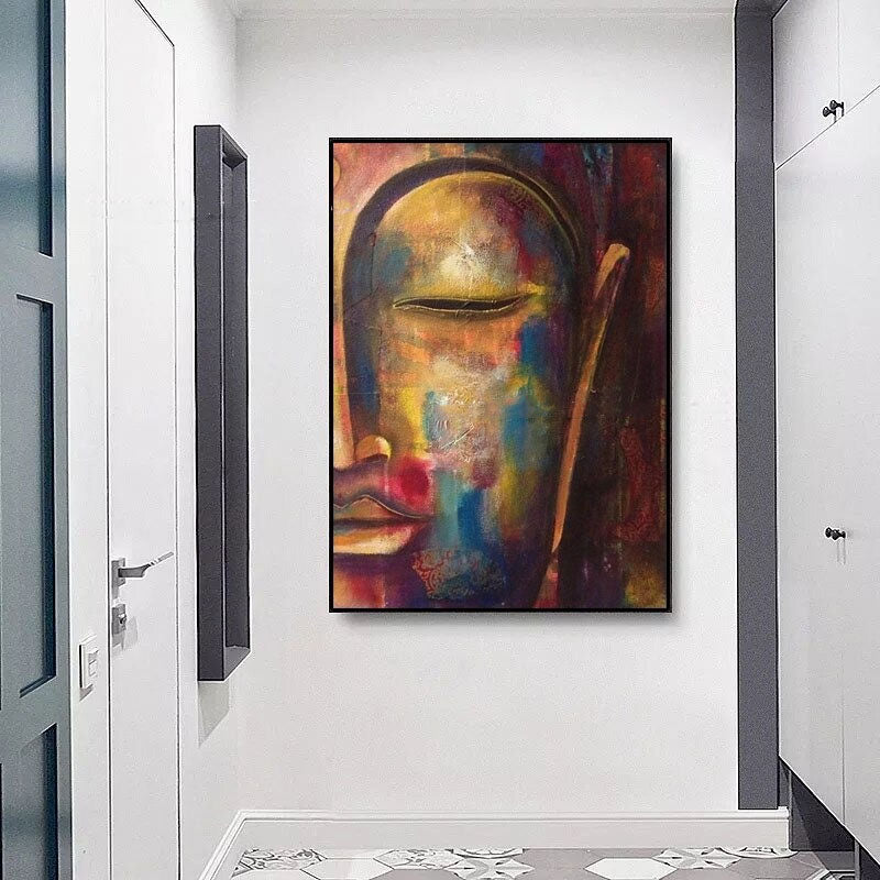 Buddha in the Abstract Hand Painted Canvas