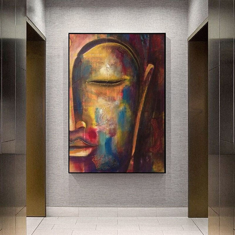 Buddha in the Abstract Hand Painted Canvas