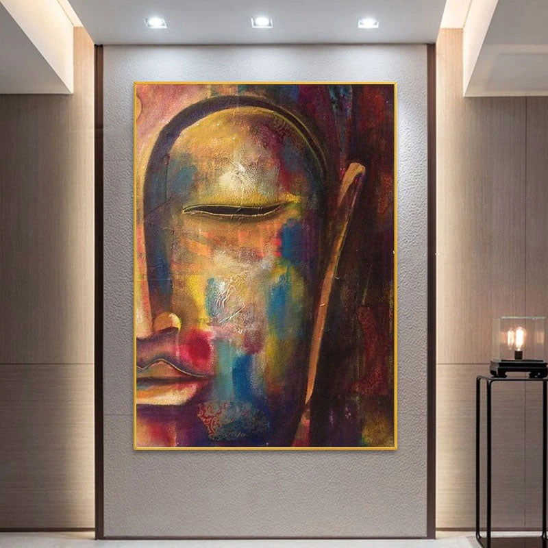 Buddha in the Abstract Hand Painted Canvas