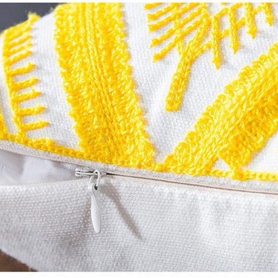 Burst of Yellow Embroidered Pillow Covers