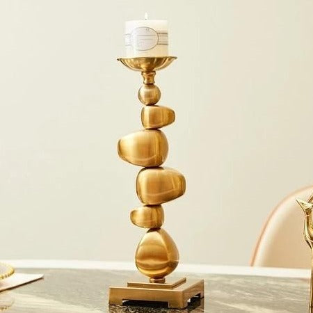 Cascading Stone Candle Holders