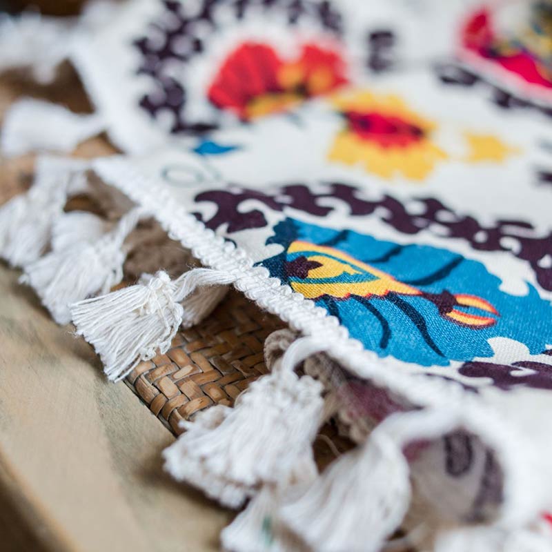 Bohemian Countryside Style Flower Curtain