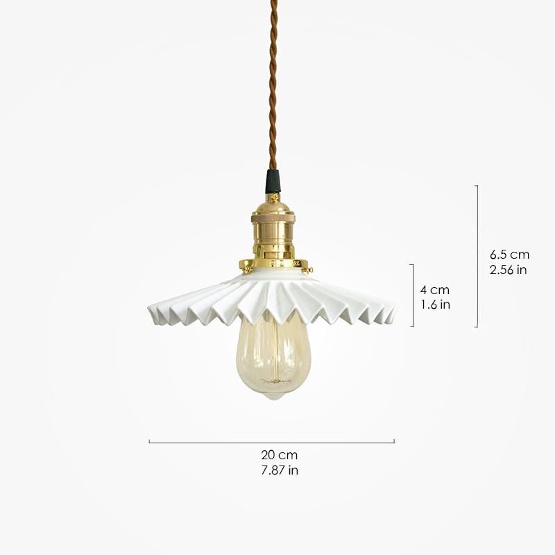Ceramic fluted Pendant Light
