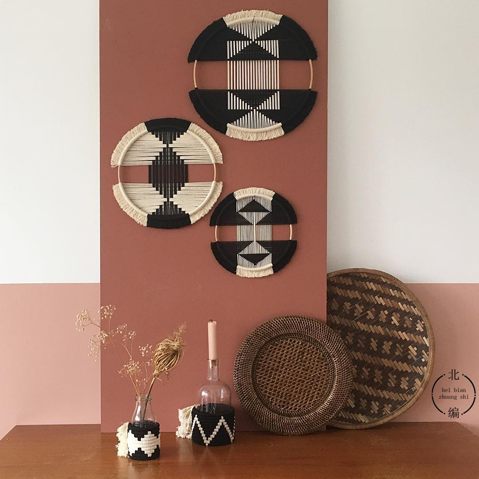 Circular in Black Macrame Discs