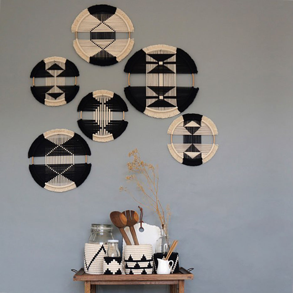 Circular in Black Macrame Discs