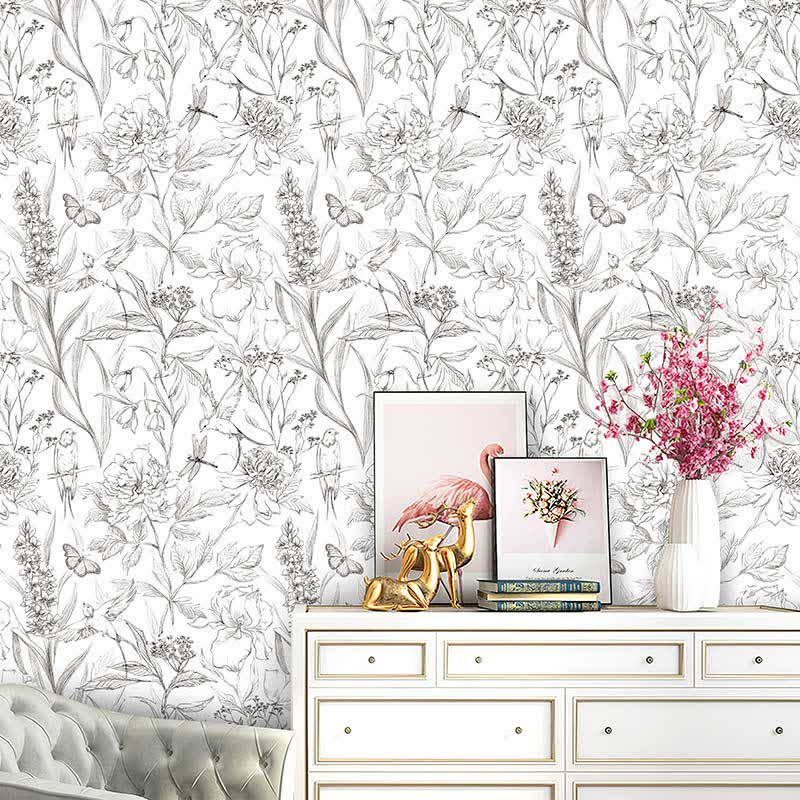 Bird Flower Waterproof Peel & Stick Wallpaper (1 roll)